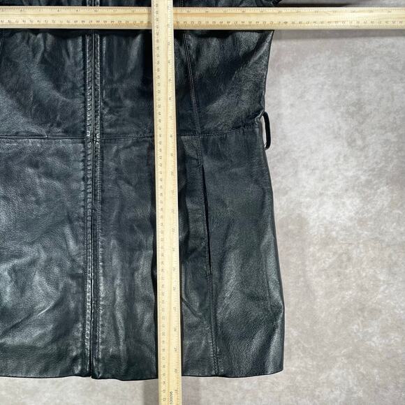 Vintage Women’s Worthington Full Zip Black Leather Chic Coat - Picture 6 of 6